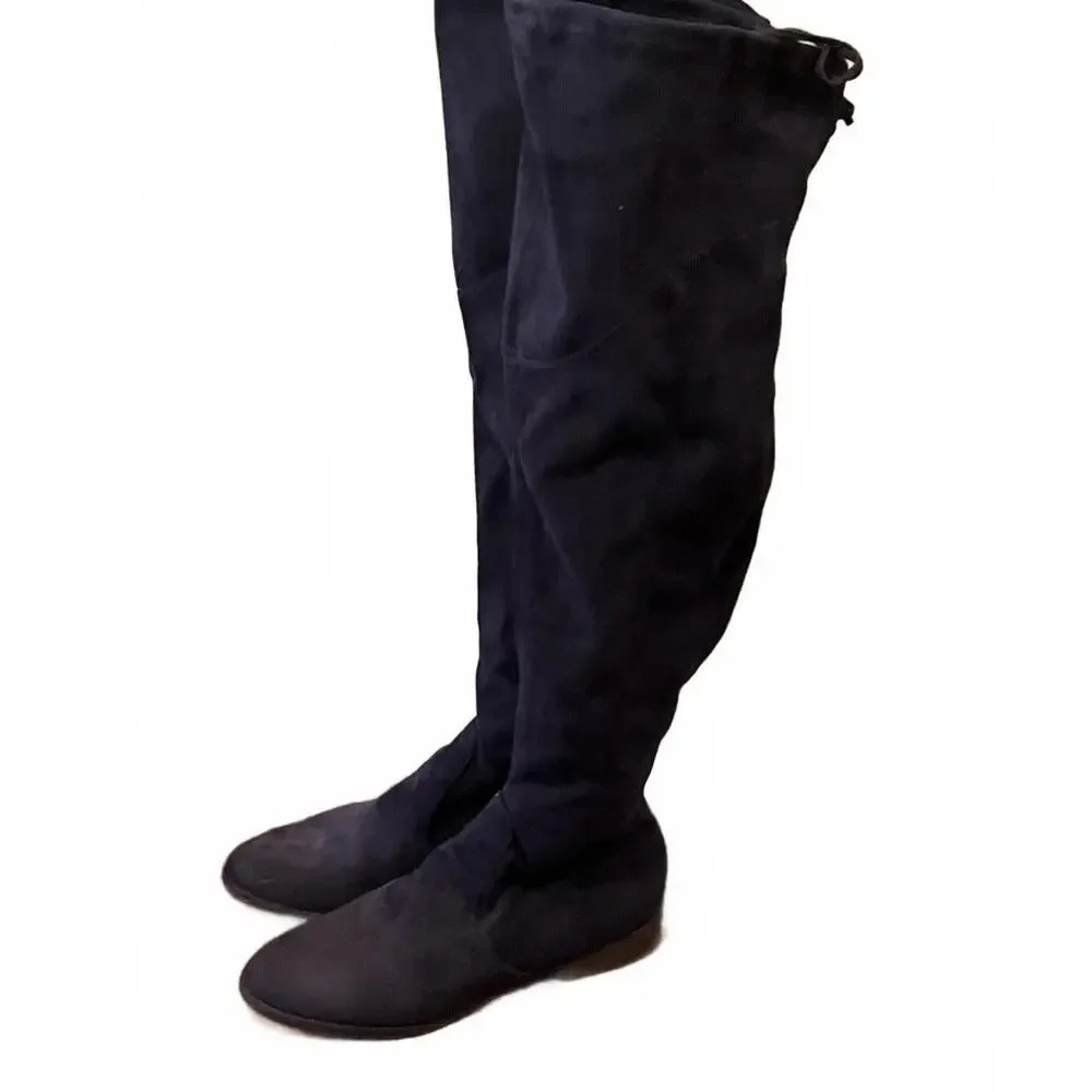 Marc Fisher Hulie Over the Knee Navy Suede Boots 10